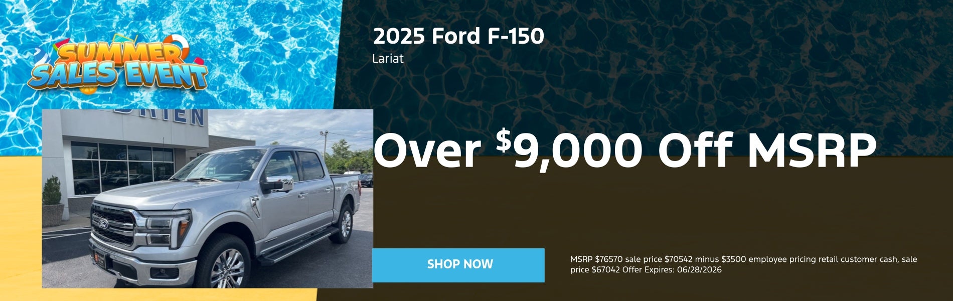 Over $9,000 off MSRP 2025 Ford F-150 Lariat