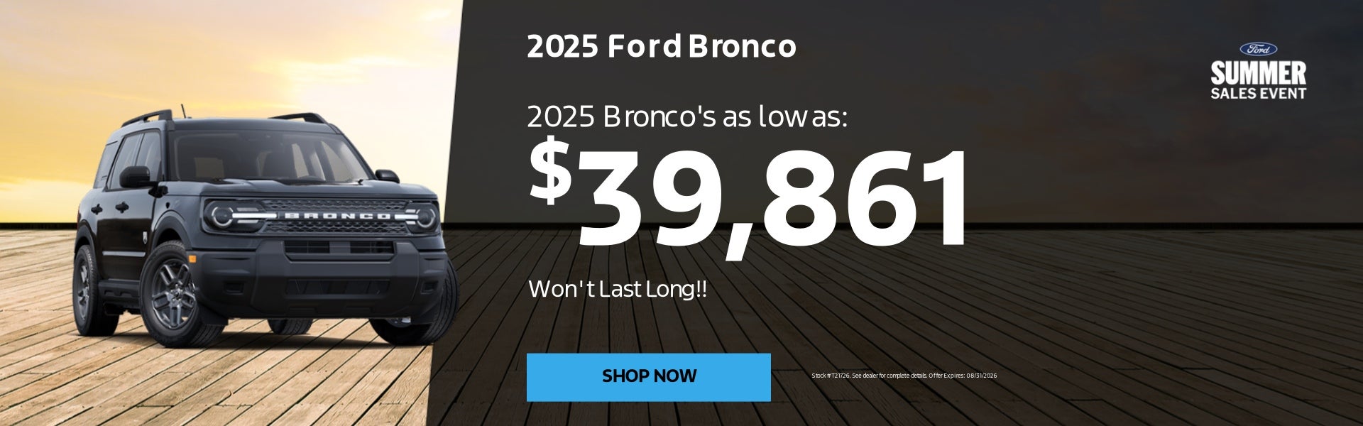2025 Ford Bronco as low as $39,861